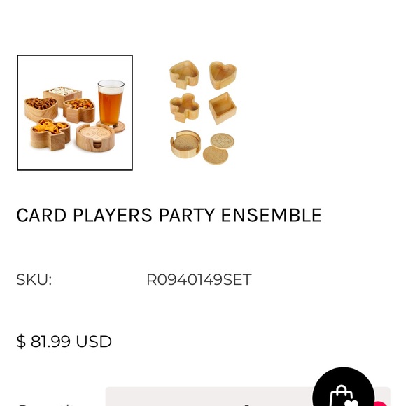 ♣️ NEW Poker Card Players Party Ensemble Wood Coasters Snack Bowls Eco Friendly - Picture 2 of 10